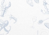 Vintage seafood background, animal illustration