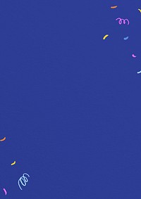 Dark blue background, party confetti border