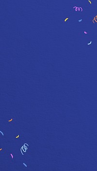 Dark blue mobile wallpaper, party confetti border background