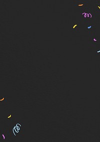 Black background, party confetti border