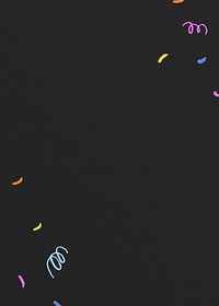 Black background, party confetti border