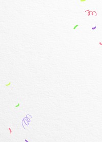 White textured background, party confetti border