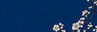 Blue textured background, Sakura flower border