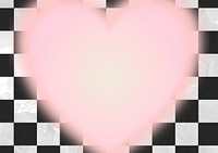 Pink heart frame background, black and white checkered design