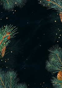 Dark Christmas background, pine leaf border