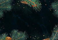 Dark Christmas background, pine leaf border