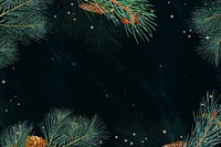 Dark Christmas background, pine leaf border