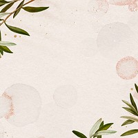 Aesthetic botanical border background, beige textured design