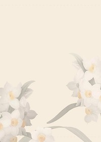 Beautiful flowers border background, beige design