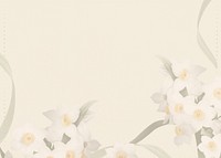 Beautiful flowers border background, beige design