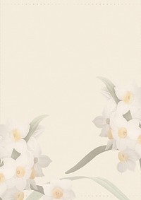 Beautiful flowers border background, beige design