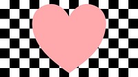 Checkered patterned desktop wallpaper, cute heart frame