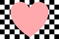 Checkered patterned background, cute heart frame