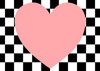 Checkered patterned background, cute heart frame