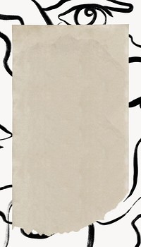 Abstract illustration frame iPhone wallpaper, ripped paper background