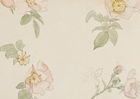 Vintage flower background, beige paper design