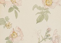 Vintage flower background, beige paper design