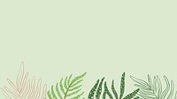 Green botanical aesthetic HD wallpaper, leaf branch border
