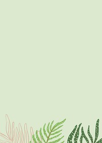 Green botanical aesthetic background, leaf branch border