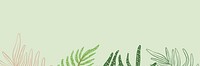 Green botanical aesthetic background, leaf branch border