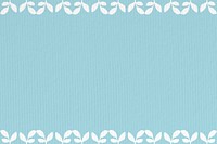 Blue textured background, white leaf border