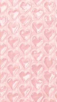 Plastic heart patterned iPhone wallpaper, cute pink background