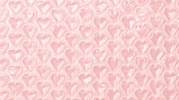 Plastic heart patterned computer wallpaper, cute pink background