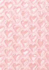 Plastic heart patterned background, cute pink design