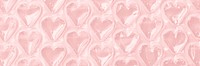 Plastic heart patterned background, cute pink design