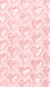 Plastic heart patterned iPhone wallpaper, cute pink background