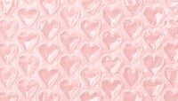 Plastic heart patterned background, cute pink design