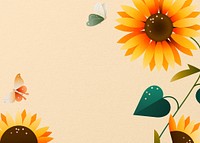 Spring sunflower background, flower illustration