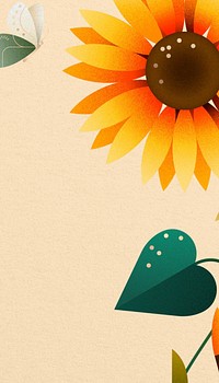 Spring sunflower iPhone wallpaper, flower background