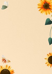 Spring sunflower background, flower illustration