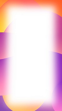 Purple gradient frame phone wallpaper, white background