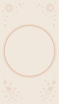 Beige celestial frame iPhone wallpaper