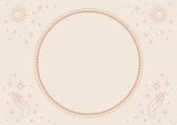 Beige celestial frame background