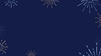 Dark blue celebration desktop wallpaper, fireworks frame