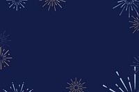 Dark blue celebration background, fireworks frame