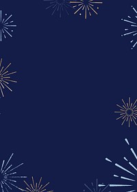 Dark blue celebration background, fireworks frame