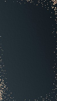 Navy blue iPhone wallpaper, gold glitter border