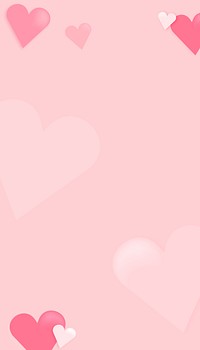 Valentine's heart phone wallpaper, pink background