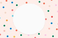 Polka dot frame background, pink pastel design