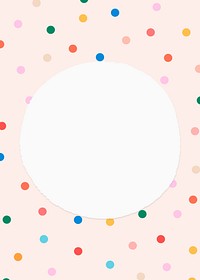 Polka dot frame background, pink pastel design