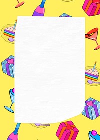 Birthday celebration frame background, colorful design