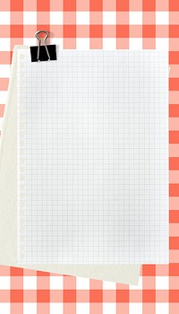 Grid patterned frame phone wallpaper, note paper background