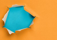 Ripped paper hole background, orange design