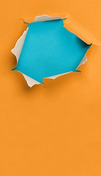 Ripped paper hole iPhone wallpaper, orange background