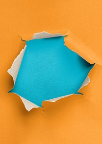 Ripped paper hole background, orange design