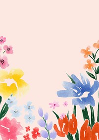 Pink watercolor flower background